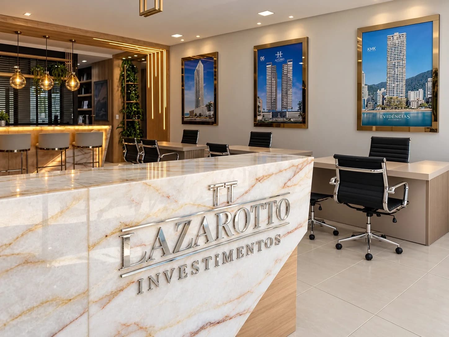 Área de atendimento da Lazarotto com os empreendimentos em destaque